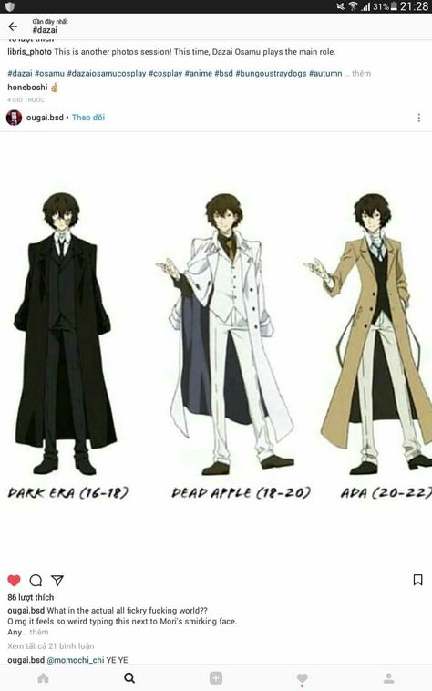 Osamu Dazai -Bungou Stray Dogs Bsd Dazai Outfit, Bungou Stray Dogs Actor Au, Dazai Clothes Style, Bungou Stray Dogs Fashion, Dazai Osamu Outfit, Dazai Clothes, Dazai Hairstyle, Dazai Full Body Pic, Dazai Outfit