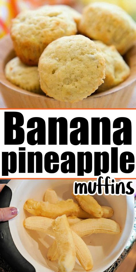 Indulge in the tropical goodness of our Banana Pineapple Muffins – a sweet, fruity twist on the classic muffin recipe. These moist and flavorful treats are the perfect blend of ripe bananas and tangy pineapple, baked to perfection. A delightful addition to your breakfast or snack lineup. Banana And Pineapple Muffins, Banana Pineapple Muffins Recipes, Banana Pineapple Muffins, Banana Pineapple Bread, Pineapple Muffin, Pineapple Recipes Healthy, Pineapple Bread Recipe, Pineapple Baked, Banana Breakfast Muffins