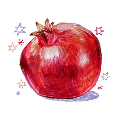 Pomegranate Art, Piskel Art, Seni Dan Kraf, 캐릭터 드로잉, Sketchbook Inspo, Arte Sketchbook, Arte Inspo, Illustrators On Instagram, Fruit Art