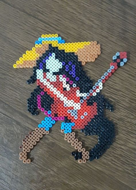 Marceline Bass, Adventure Time Hama Beads, 2.6mm Fan Art, Pixel Art. Adventure Time Perler Beads Marceline, Toast Perler Beads, Perler Bead Cartoon, Perler Adventure Time, Perler Beads Pixel Art, Marceline Perler Beads, Adventure Time Pearler Beads, Gumball Perler Beads, Adventure Time Perler Bead Patterns