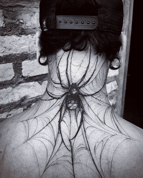 Spider Tattoo by Felipe Kross Eye Tattoo Ideas, Tattoo Eye, Spider Web Tattoo, Web Tattoo, Muster Tattoos, Eye Sketch, Spider Tattoo, World Tattoo, Dark Tattoo