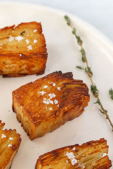 Potatoes Pave, Potato Pave Recipe, Potato Pave, Steakhouse Recipes, Fondant Potatoes, French Potatoes, Crunchy Potatoes, Thomas Keller, Creamed Potatoes