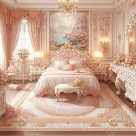 Princess Room Royal, Royal Bedroom, Fancy Bedroom, Castle Bedroom, Dream Bedroom Inspiration, Luxe Bedroom, Victorian Bedroom, Princess Bedroom, Store Hacks