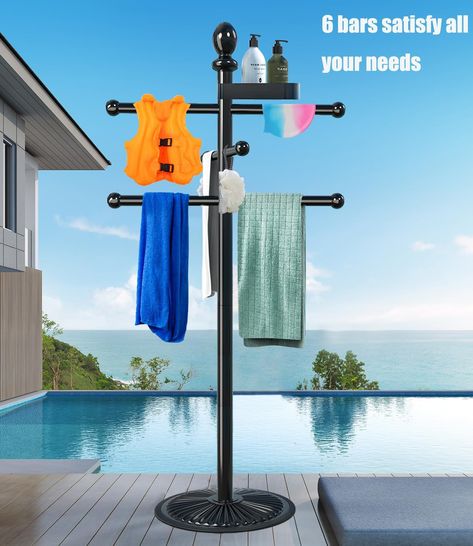 Upgrade your poolside elegance with this heavy-duty metal towel rack! Featuring 6 sturdy poles, it holds multiple wet towels without tipping—unlike plastic alternatives. The 15-pound solid metal base ensures stability, even in strong winds and heavy rain. No need for sand or water filling! Waterproof and rust-resistant, this sleek, modern design adds a sophisticated touch to your pool area. Easy to assemble in minutes, it’s both functional and stylish. With exclusive U.S. design patents pending, this durable, high-quality towel holder is the perfect poolside, patio, or spa addition!


 This page contains affiliate links, which means I may earn a commission if you make a purchase through them, at no extra cost to you.
#affiliate
#ad Outdoor Towel Rack, Metal Towel Racks, Plastic Alternatives, Pool Outdoor, Wet Towel, Smart Solutions, Heavy Rain, Pool Accessories, Pool Area