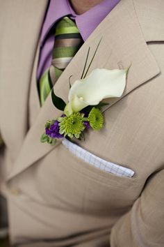 Tan suit Purple And Green Wedding, Suit Styles, Men's Tuxedo, French Cuff Dress Shirts, Bridal Elegance, Dresses For Wedding, Boutonniere Wedding, Tuxedo Shirts, Amazing Ideas