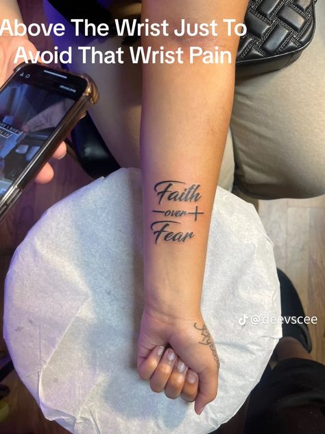 Tattoo Ideas Poetry, God Is Within Her She Will Not Fail Tat Arm, Female Bible Verse Tattoos, Godly Tattoos For Women Half Sleeves, Faith Arm Tattoos For Women, Meaningful Arm Tattoos For Women Forearm, Wrist Tattoo Black Women, First Tattoo Ideas For Women Forearm, Faith Over Fear Tattoos