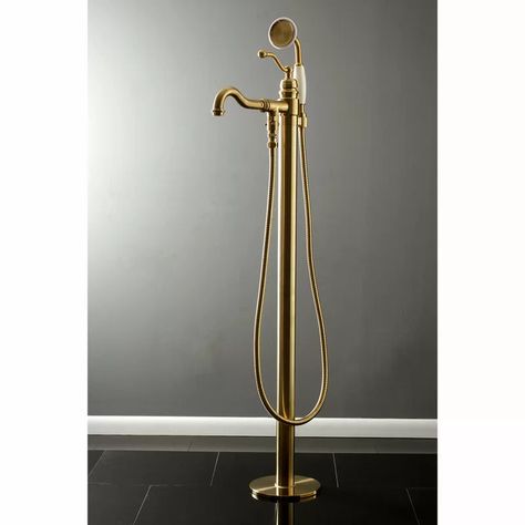 English Country Tub Filler | Wayfair Modern English Country Decor, Freestanding Tub Faucet, Clawfoot Tub Faucet, Bubble House, Freestanding Tub Filler, Roman Tub Faucets, English Country Decor, Roman Tub, Freestanding Tub