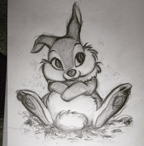 Thumper from Bambi Drawing Ideas Sketching, Simple Sketching, Art Painting Tutorial, Drawing Bts, Bunny Sketches, Disney Character Drawings, Satisfying Art, Animal Tattoo Ideas, Disney Drawings Sketches