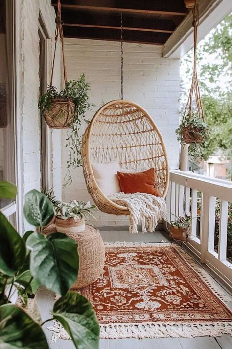 A beautifully styled spring porch with hanging plants, soft seating, and colorful décor for a refreshing look. Dollar Tree Front Porch Ideas, Porch Leaner Ideas, Spring Porch Ideas, Spring Porch Decor, Floral Wreaths, Porch Ideas, Spring Decor, Porch Decorating, Outdoor Space