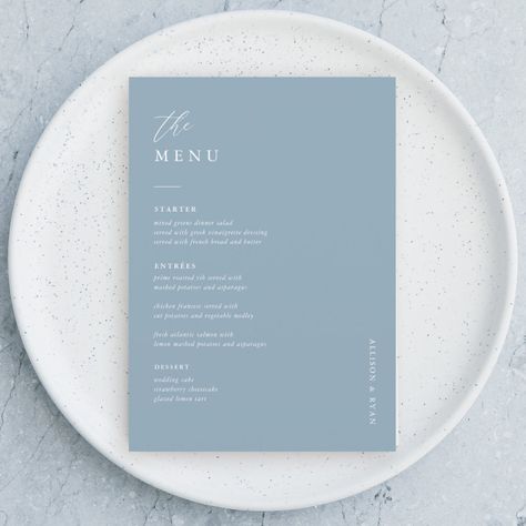 Engagement Party Menu, Menu For Wedding, Beach Wedding Menu, Drink Wedding, Rustic Wedding Menu, 21 Dinner, Rehearsal Dinner Menu, Wedding Table Menus, Blue Menu