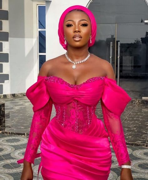 Aso Ebi Dresses, Sweet Heart Neckline, African Bridal Dress, Off Shoulder Design, Nigerian Lace Styles Dress, Nigerian Lace Styles, Lace Gown Styles, African Lace Dresses, Asoebi Styles