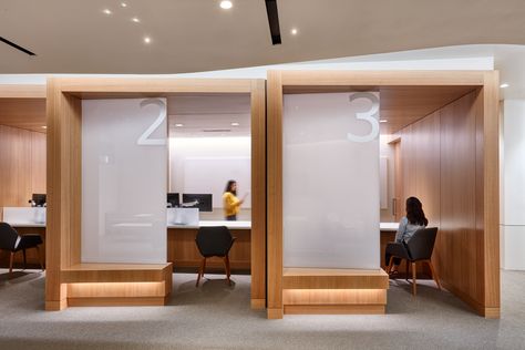 Laminate Reception Desk, Bank Interior Design, Waiting Room Furniture, Bank Interior, Staff Lounge, Healthcare Interior Design, Organic Coconut Sugar, Bank Design, Hospital Interior