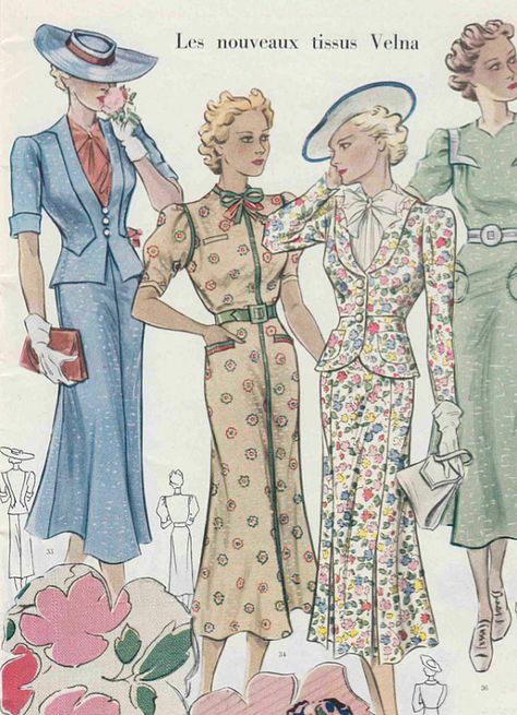 1930s Fashion Magazine, 1940s French Fashion, 1930s Spring Fashion, 1930s Summer Fashion, 30s Outfits Vintage 1930s Fashion, 1930s Womens Fashion, 1934 Fashion, 1933 Fashion, 1937 Fashion