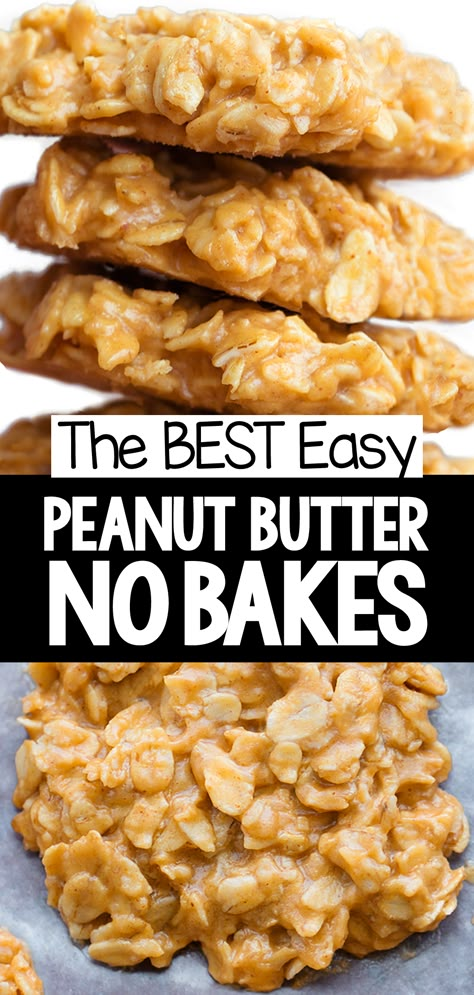 No Bake Oatmeal Cookies, No Bake Peanut Butter Cookies, Peanut Butter No Bake Cookies, No Bake Oatmeal, Easy No Bake Cookies, Old Fashioned Oats, No Bake Peanut Butter, Peanut Butter No Bake, Peanut Butter Oatmeal Cookies