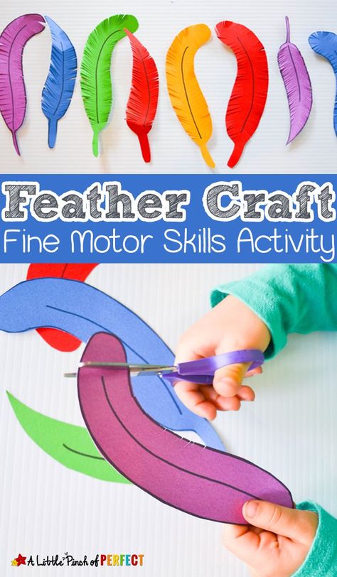 Fine Motor Skills Activity, Motor Skills Activity, Fine Motor Activities For Kids, Paper Feathers, Art And Craft Ideas, Thanksgiving Preschool, Preschool Fine Motor, Scissor Skills, Fine Motor Skills Activities