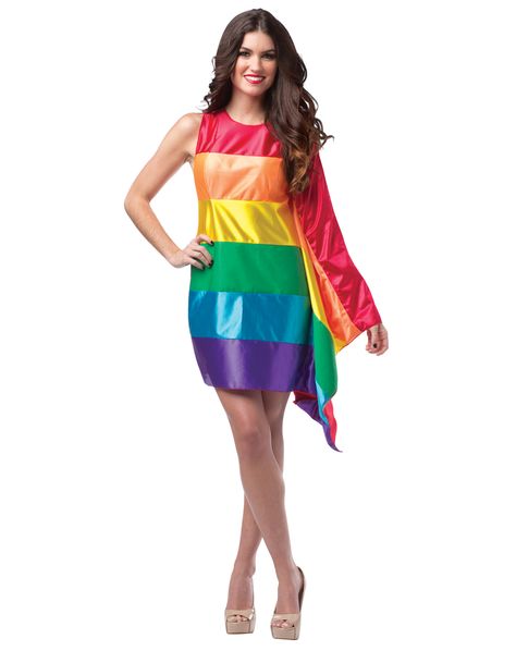 Rainbow Flag Dress Adult Womens Costume – Spirit Halloween Pride Parade Ideas, Rainbow Costume, Pride Outfit Ideas, Easter Dress Toddler, Rainbow Costumes, Easter Dresses For Toddlers, Flag Dress, Lgbtq Stuff, Outfit Combos