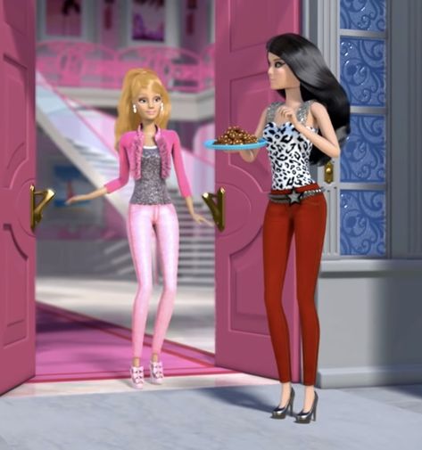 Barbie And Recel Costumes, Barbie Life In The Dreamhouse Raquelle Outfits, Barbie Movie Outfits Animated, Raquel Barbie Costume, Raquelle Barbie Cosplay, Barbie And Raquelle Outfits, Rockelle Barbie, Raquelle Barbie Life In The Dream House, Barbie Life In The Dream House Outfits