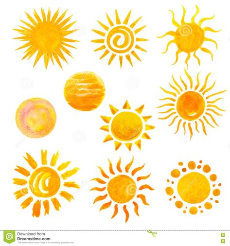 Illustration about Set of watercolor sun icons isolated on white. Illustration of summer, paintings, circle - 69867247 Sun Tattoo Designs, Sun Drawing, Jacket Man, Sun Painting, Sun Illustration, Sun Tattoos, Sun Tattoo, White Illustration, Sun Art