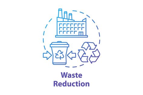 Waste reduction concept icon by Icons Factory on @creativemarket Garbage Recycling, Recycling Plant, Waste Reduction, Outline Drawings, Recycle Trash, Line Illustration, Illustration Vector, Recycling, Logo Design