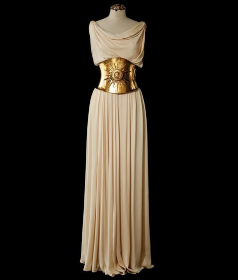 Ancient Greek Dress, Sun Ornament, Gown Aesthetic, Krikor Jabotian, Victorian Era Dresses, Greek Dress, Fantasy Dresses, Goddess Dress, T Dress