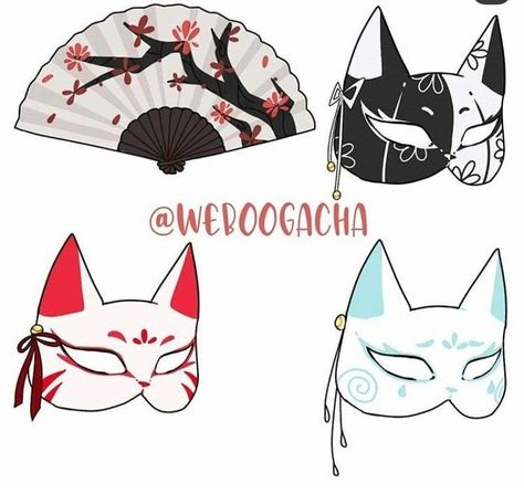 Anime Props, Gacha Props, Mask Drawing, Props Art, Images Kawaii, Drawing Anime Clothes, Cute Kawaii Drawings, Chibi Drawings, Mini Drawings