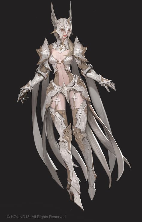 ArtStation - Hundred soul_White Knight, minju Oh Armor Female Design, White Knight Fantasy Art, Knight Drawing, Knight Outfit, Warrior Outfit, White Knight, Female Armor, Female Knight, Knight Armor