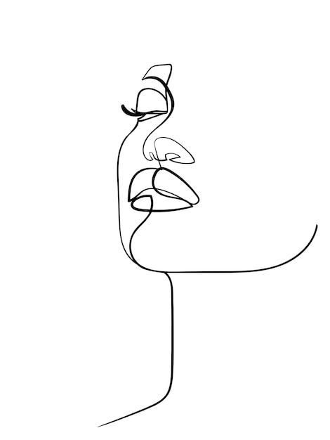 Female Face Outline Drawing, One Line Drawing Face, Line Drawing Face, Creative Digital Art, Face Abstract, Face Outline, Face Line Drawing, Female Face Drawing, Drawing Face