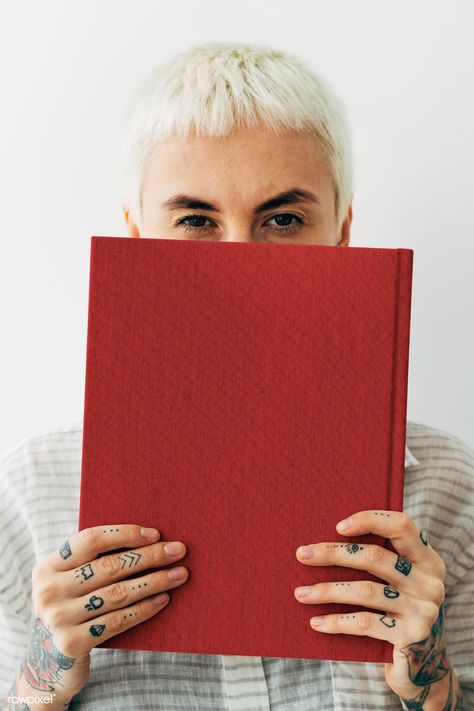 Tattooed woman holding a book mockup | premium image by rawpixel.com / Teddy Rawpixel Person Holding Book, Holding Book Reference, Woman Holding Book, Tattooed Arm, Mockup Photography, Mockup Ideas, Tattooed Woman, Holding A Book, Book Cover Mockup