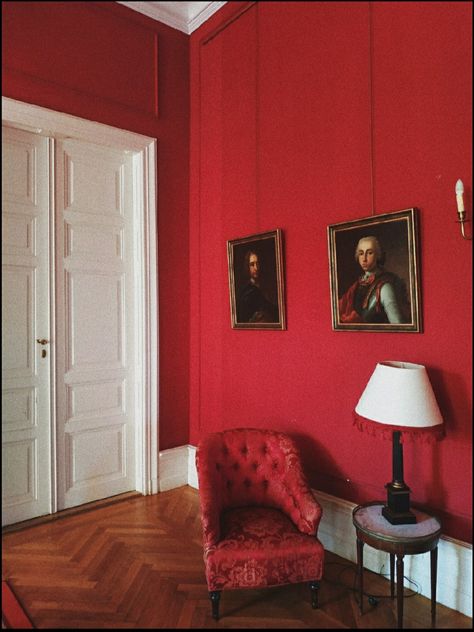 #red #castle #wallpaper #painting #interior #roomdesign Vintage Red Wallpaper, House Mural, Castle Wallpaper, Red Castle, Wallpaper Painting, Wallpaper Room, Red Room, Red Rooms, Simple Wallpapers