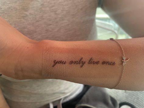 Tattoo Inspo Girl, Time Never Stops Tattoo, Inspo Quotes Tattoo, Like Work Tattoo Ideas, Best Places For Word Tattoos, Simple Word Tattoos With Meaning, Simple Clean Tattoos, Tattoos About Dreaming, Tattoos About Control