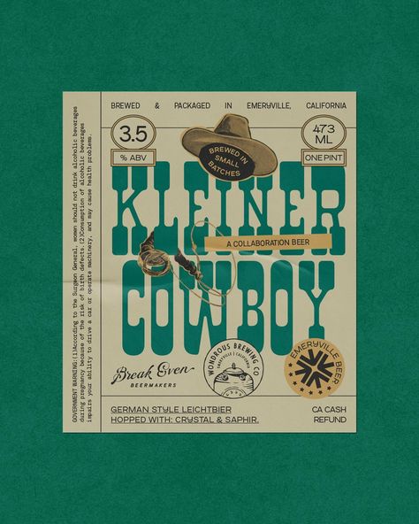 Kleiner Cowboy 🤠 A collaboration between @wondrousbrewing & @breakevenbeermakers | Instagram Cowboy Branding Design, Urban Cowboy Aesthetic, Cowboy Graphic Design, Cowboy Moodboard, Cowboy Branding, Cowboy Illustration, Cowboy Food, Media Event, Cowboy Aesthetic