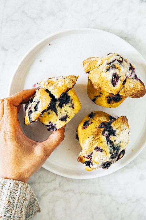 Small Batch Blueberry Muffin Recipe » Hummingbird High Banana Cinnamon Muffins, Blueberry Muffin Recipe, Small Batch Baking, Blueberry Breakfast Cake, Levain Bakery, Rhubarb And Custard, Butter Toffee, Muffin Recipes Blueberry, Blueberry Muffin