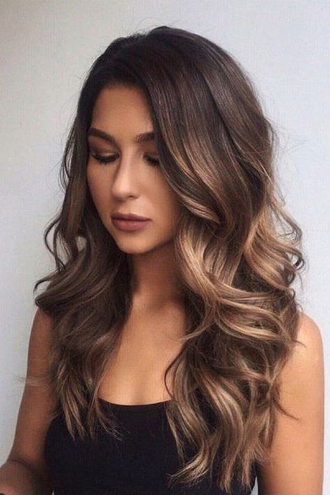 Pelo Chocolate, Balayage Brunette, Long Layered Hair, Loose Waves, Wedding Hair And Makeup, Hair Color Trends, Hair Waves, Brunette Hair Color, 100 Human Hair