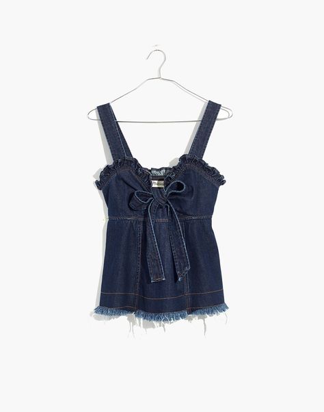 Madewell X Karen Walker Raw-Edged Denim Trianon Top Denim Top Outfit, Karen Walker, Mode Inspiration, Dream Clothes, Dark Denim, Fashion Sewing, Denim Top, Pretty Outfits, Fashion Inspo Outfits