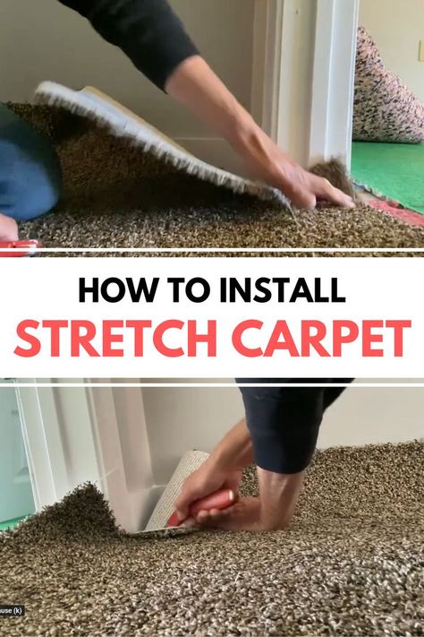 Here is a Install Stretch Carpet Tips Installing Carpet Diy, How To Stretch Carpet, Leftover Carpet, How To Lay Carpet, Installation Ideas, Diy House Renovations, Carpet Installation, Professional Help, Diy House