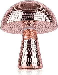 Yeehlmer Creative Mushroom Disco Ball for Party,Table Decor Mirror Retro Handmade Disco Ball Mushroom Shape Home Art Decorations,Bar Ornaments（Rose Gold, S(5.9'') Pink Disco Ball Decor, Pumpkin Disco Ball, Mushroom Disco Ball, Rose Gold Disco Ball, Small Disco Ball, Hot Pink Disco Ball, Doctor Party, Gold Halloween, Party Table Decor