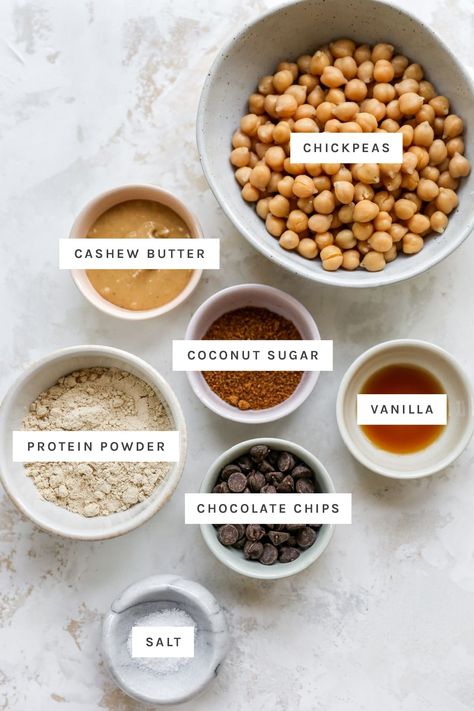 This healthy edible protein cookie dough tastes absolutely delicious! Each serving has 10 grams of protein and it's also vegan and gluten-free. Protein Powder Cookie Dough, Healthy Protein Cookie Dough, Edible Protein Cookie Dough, Chickpea Protein, Yummy Cookie Recipes, Protein Powder Cookies, Chickpeas Protein, Chickpea Cookie Dough, Inflammatory Diet Recipes