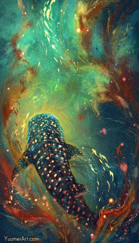 Yuumei Art, Kelp Forest, Large Art Prints, Whale Shark, Dreamy Art, Ocean Art, Space Art, Pretty Art, Sea Creatures