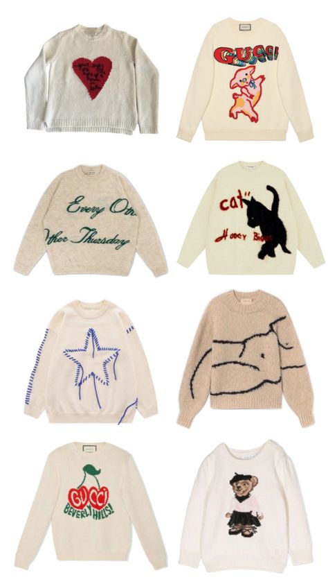 This collection of quirky, cozy sweaters is perfect for adding playful vibes to your wardrobe! From heart motifs and abstract art to cute animals and fun slogans, these knitwear pieces offer trendy statement looks. Ideal for Pinterest or Instagram, they're total #SweaterWeather #SweaterWeather #CozyVibes #KnitwearFashion #QuirkyStyle #FallFashion #WinterWardrobe #StatementSweater #TrendyLooks #CuteKnitwear #PinterestFashion #Inspo #GenZStyle #OOTD #SweaterInspo #PlayfulFashion #KnitGoals Autumn Winter 2024, Knitwear Fashion, Pinterest Fashion, Winter 2024, Cozy Sweaters, Sweater Weather, Winter Wardrobe, Autumn Winter, Autumn Fashion