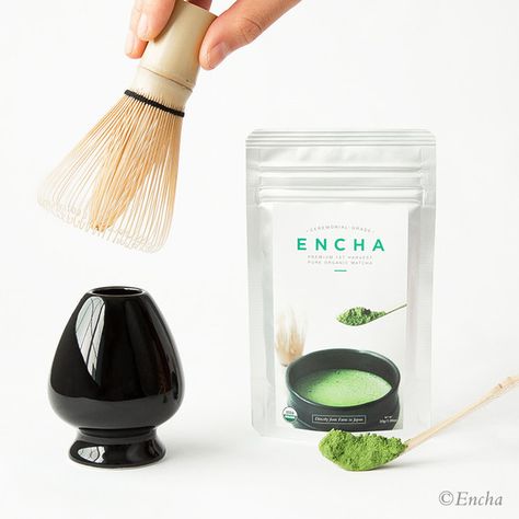 Encha Ceremonial + Whisk Set (4 pcs) Encha Matcha, Bamboo Whisk, Green Tea Matcha, Ceremonial Matcha, Ceremonial Grade Matcha, Matcha Whisk, Matcha Set, Matcha Benefits, Organic Matcha