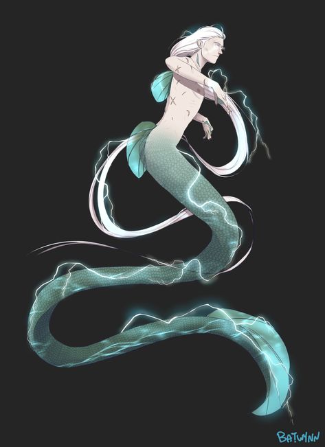 Electric Eel Character Design, Eel Character Design, Eel Mermaid, Philza Aesthetic, Mermen Art, Weird Characters, Sea Creatures Drawing, Electric Eel, Mermaid Man