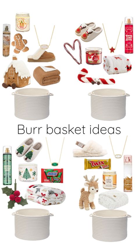 #ideas #ifollowback #burrbasket #followforfollow Making A Gift Basket, Girly Christmas Gifts, Cute Christmas Ideas, Birthday Presents For Friends, Girly Christmas, Christmas Basket, Christmas Prep, Cute Gifts For Friends, Preppy Christmas