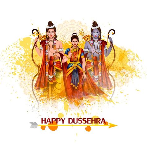 Illustration about Easy to edit vector illustration of Lord Rama Laxmana and Sita in Happy Dussehra background showing festival of India. Illustration of happy, lord, navami - 100266251 Dashehra Creative Post, Dushreea Poster, Dasera Celebration Drawing, Dussehra Images Marathi, Dassera Festival Poster, Dasehra Creative Post, Dasera Celebration Status, Happy Dusserah, Happy Dashera Wishes