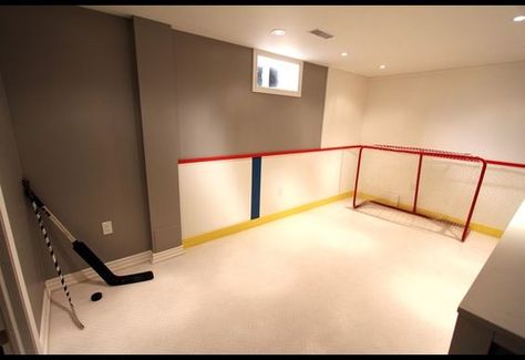 Home Hockey Rink & Entertainment Space | Photos | HGTV Canada Home Hockey Rink, Basement Hockey, Hockey Basement, Basement Gym Ideas, Hockey Bedroom, Hockey Room, Diy Kitchens, Basement Gym, Home Bar Accessories