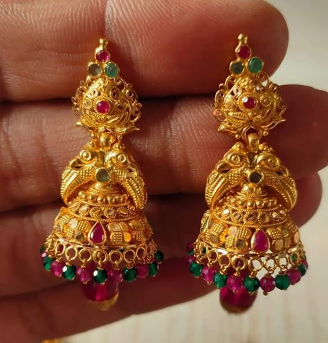 Kamalu Buttalu Gold, Butta Kammalu Gold Designs, Kammalu Buttalu Gold, Buttalu Earrings Gold, Jhumka Designs Gold, Butta Earrings, Gold Jhumka Designs, Indian Jhumka, Gold Jhumka