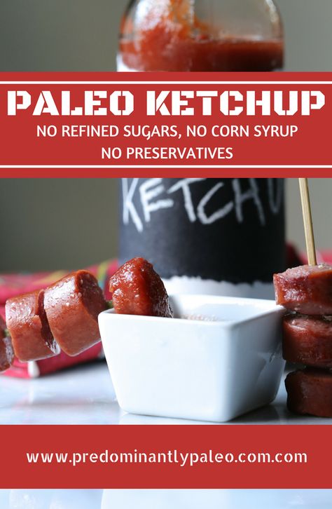 Paleo Ketchup Paleo Ketchup, Aip Foods, Paleo Condiments, Paleo Sauces, Sugar Free Ketchup, Ketchup Recipe, Delicious Paleo Recipes, Atkins Recipes, Primal Kitchen