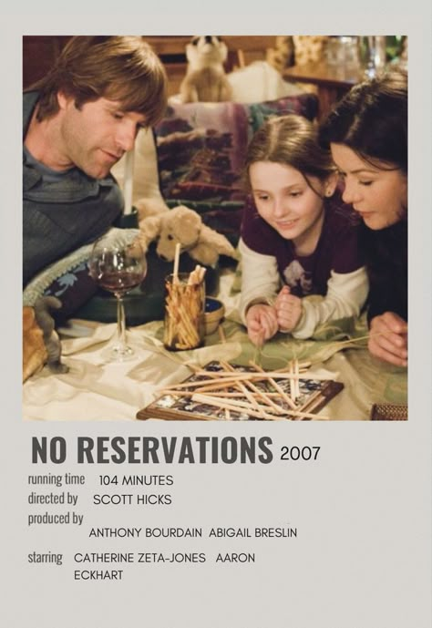 No Reservations Movie Poster, Comfort Films, No Reservations, Movie Covers, Anthony Bourdain, Netflix And Chill, Movie Poster Art, Moving Pictures, Good Movies To Watch