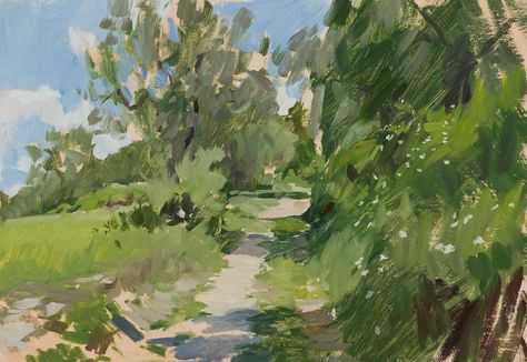 The Old Road Carl Moll, Plein Air Landscape, Park Landscape, Outdoor Paint, Forest Painting, Green Landscape, Landscape Illustration, Plein Air Paintings, Portrait Artist