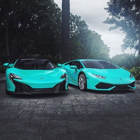 Repost via Instagram: Two Tiffany blue beasts!  Photo via: @blackphotograph  Second page: @M85Media  Other page: @StancedAutohaus  #AmazingCars247 by amazingcars247 Tiffany Blue Car, Turquoise Car, Teal Car, Cool Car Pictures, Blue Car, My Dream Car, Cute Cars, Tiffany Blue, Amazing Cars