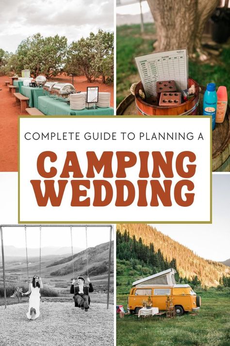 It’s such a blast to camp for your wedding or have a camping themed day, but if you’re like me you probably have a ton of questions about pulling it off. Fear not, friend, I’ve got you... Summer Camp Wedding Theme, Camping Wedding Theme, Campground Wedding, Camping Wedding, Summer Camp Wedding, Colorado National Monument, Laid Back Wedding, Camping Style, Colorado Wedding Venues